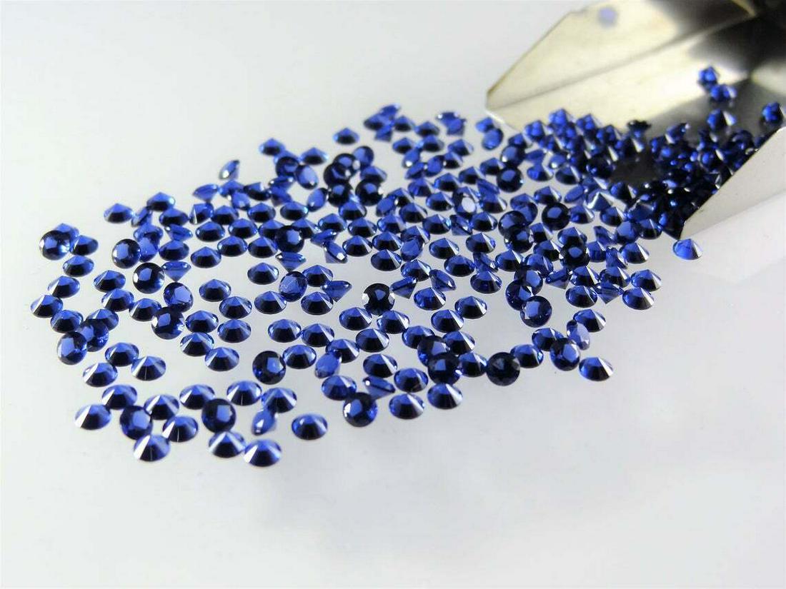 Blue Sapphire 1 MM Round Diamond Cut 250 Pieces (1 of 3)