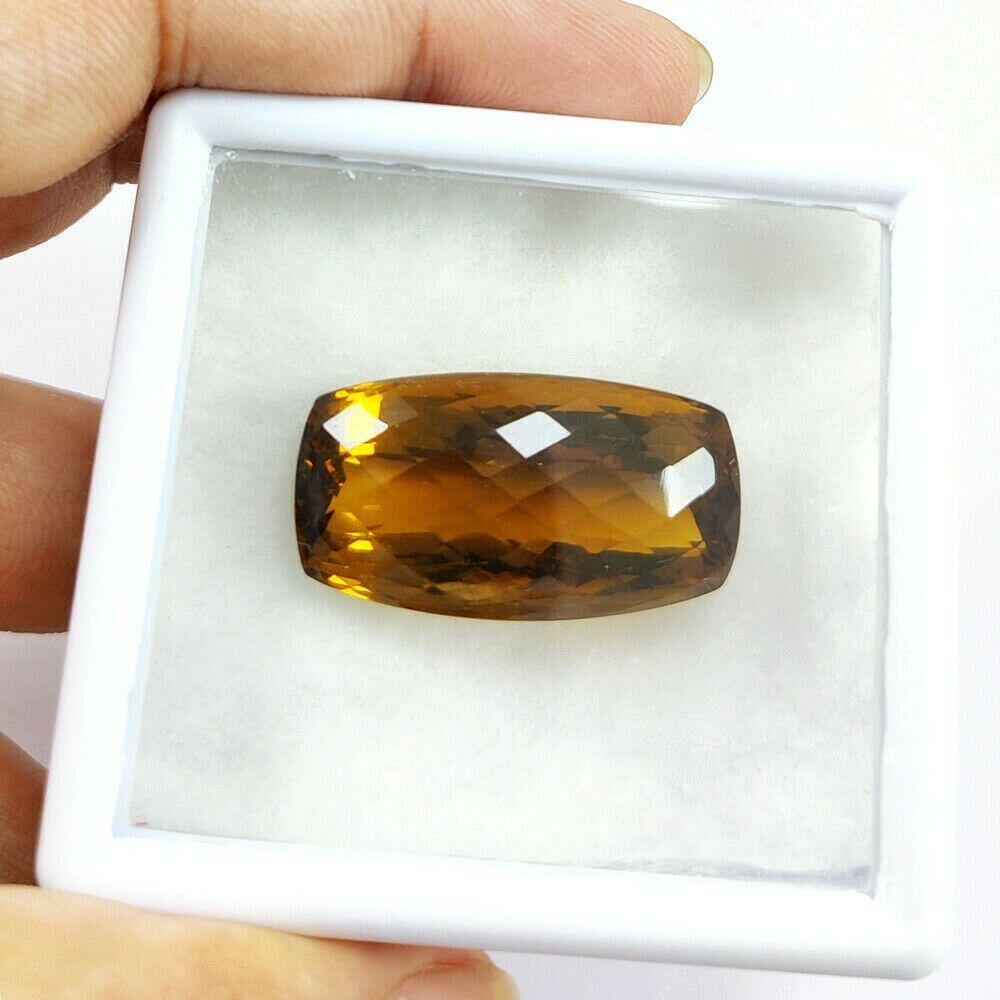 Natural Honey Quartz Cushion Checker Board Cut 75.8 (1 of 4)