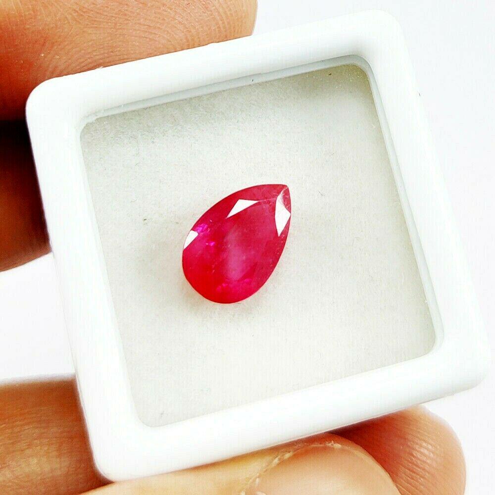 Natural Ruby Pear Faceted Cut 2.6 Carats Gemstone (1 of 4)