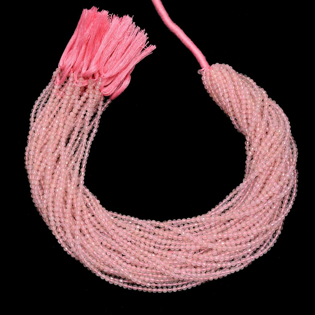 Natural Pink Morganite Gemstone 3 MM Round Faceted Cut: Natural Pink Morganite Gemstone 3 MM Micro Round Faceted Cut Beads Rondelle 10 Strand 15.5 Inches Each Product Type : Loose Beads Strand Gemstone : Pink Morganite Beads Shape : Round Faceted Cut Beads