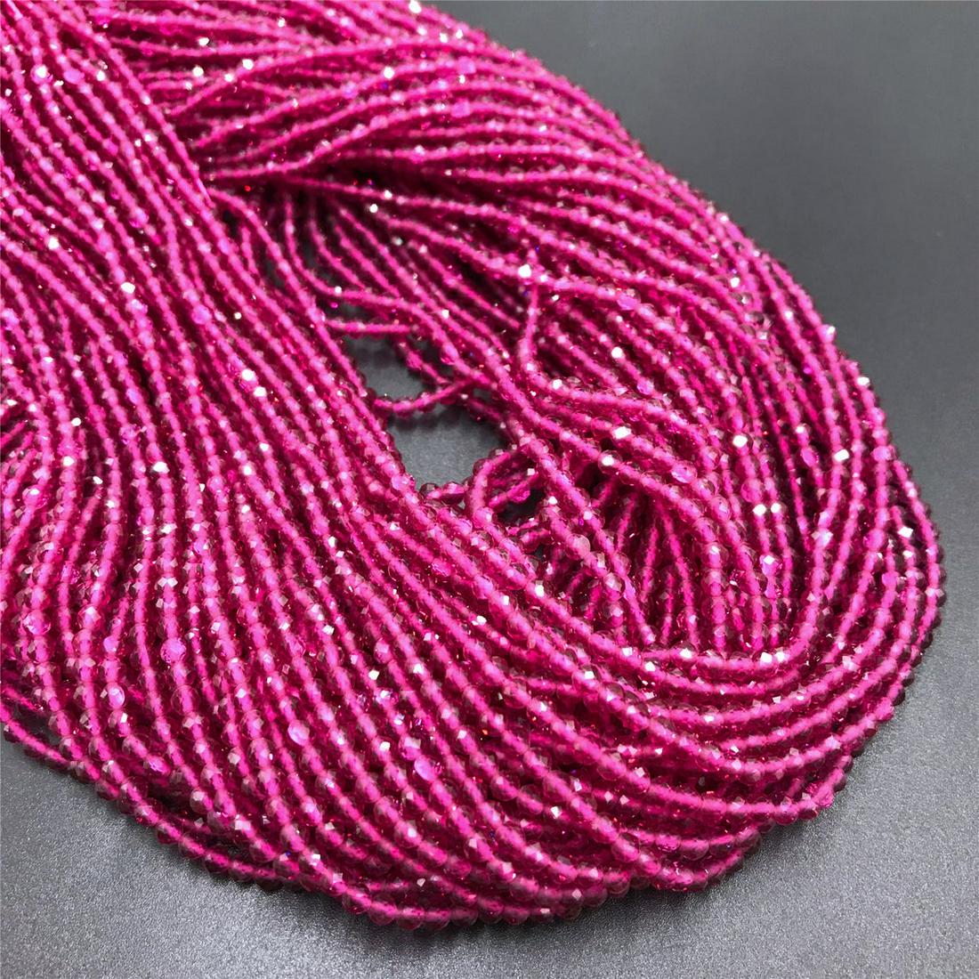 Natural Ruby Gemstone 3 MM Round Faceted Cut Beads 10 (1 of 3)