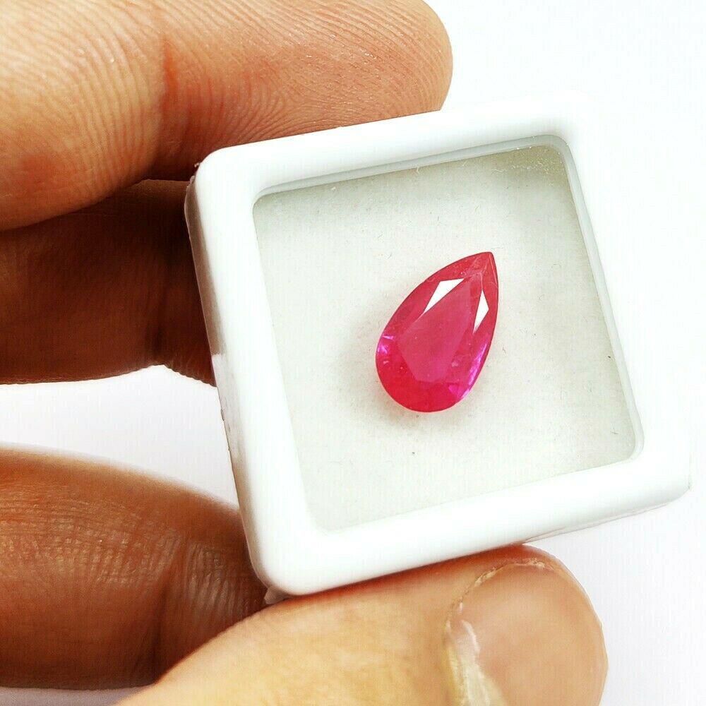 Natural Ruby Pear Faceted Cut 3.65 Carats Gemstone (1 of 4)