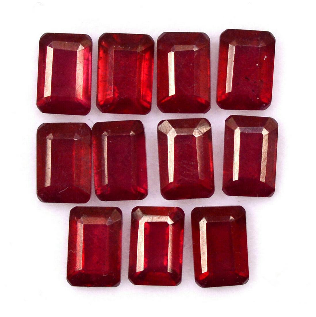Ruby 4x3 MM Octagon Faceted Cut 10 Pieces (1 of 3)