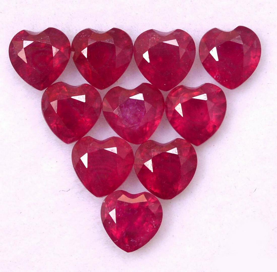 Ruby 5.5 MM Heart Faceted Cut 10 Pieces (1 of 4)