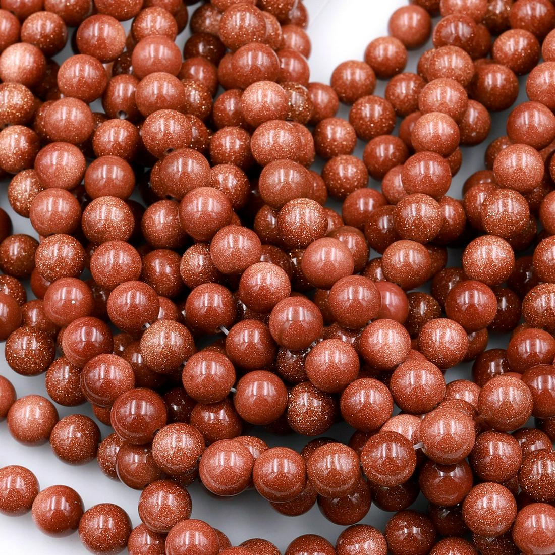 Natural Gold Sandstone Gemstone 6 mm Round Smooth Plain Beads 5 Strand (1 of 4)