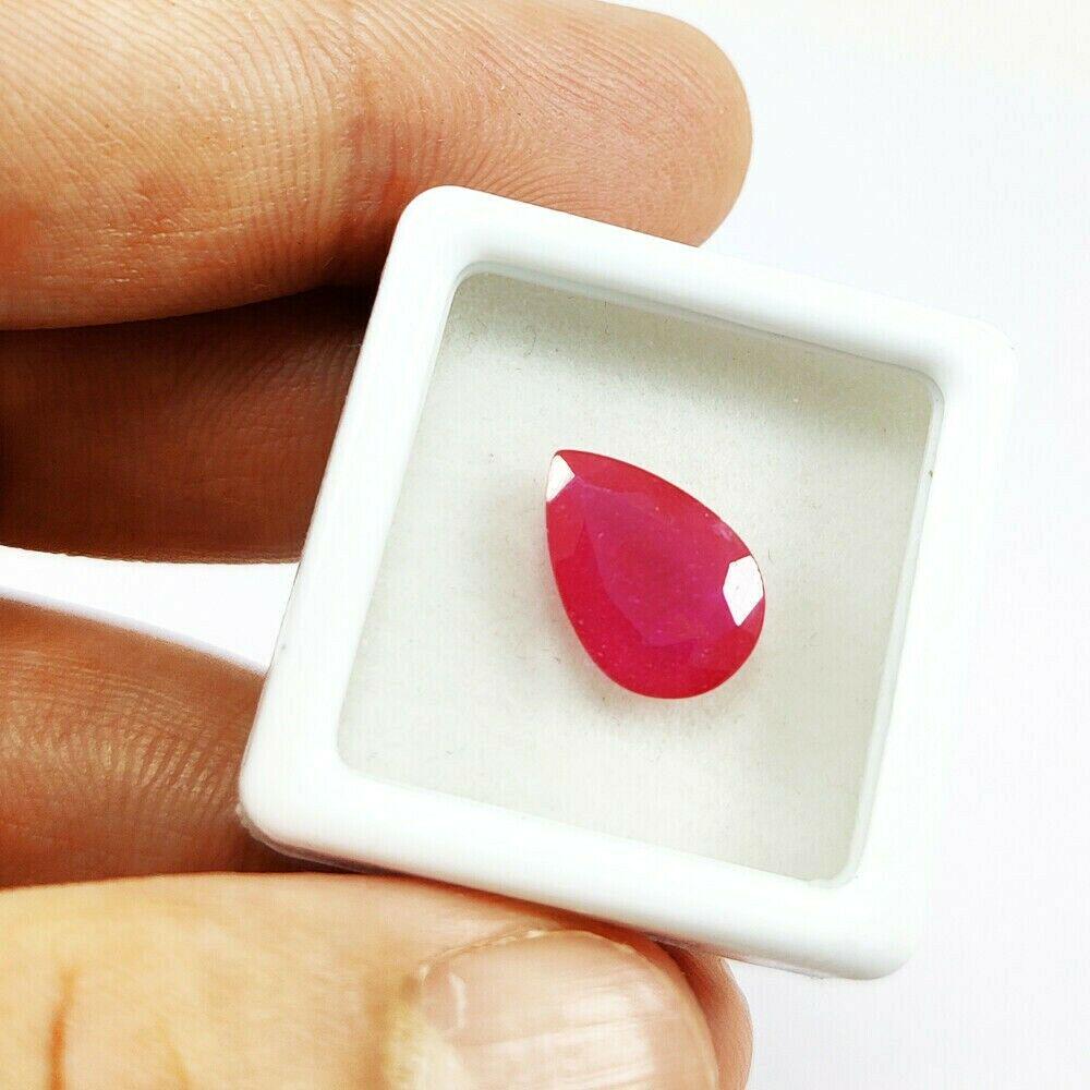 Natural Ruby Pear Faceted Cut 4.05 Carats Gemstone (1 of 4)