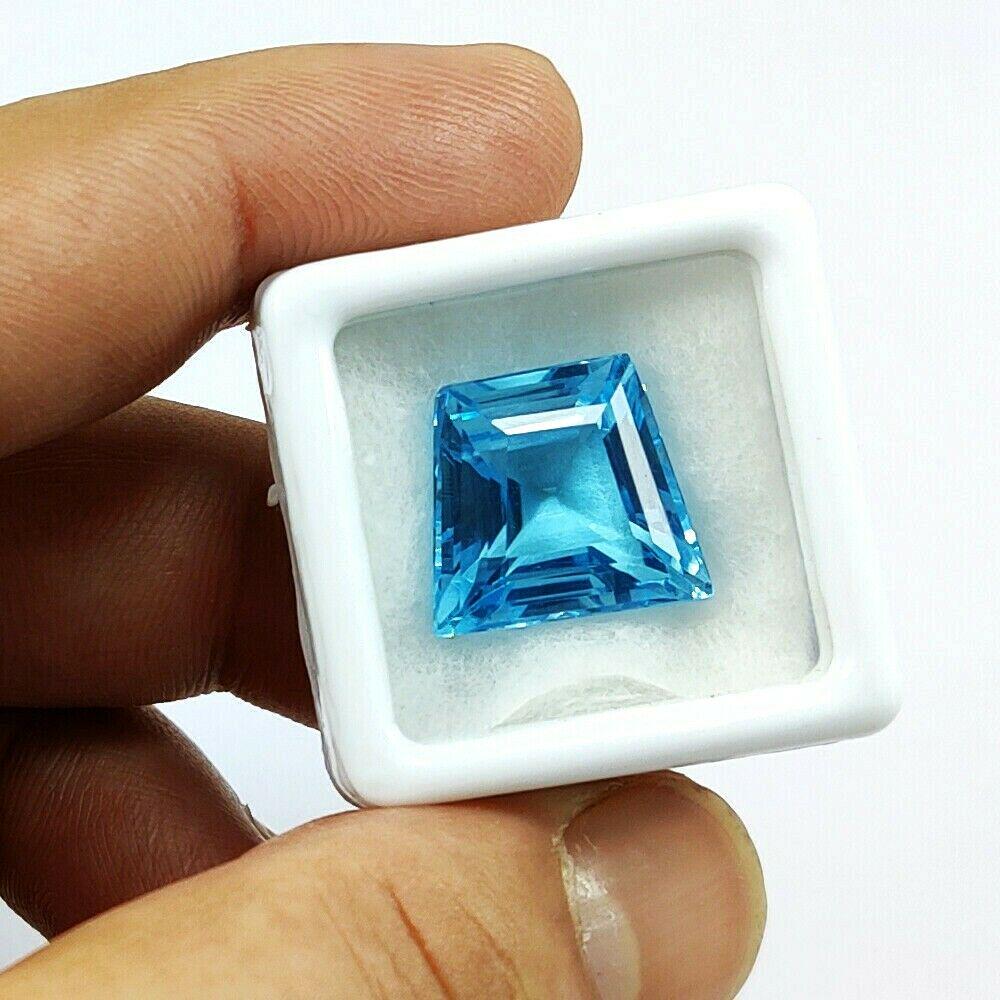 Natural Blue Topaz Fancy Faceted Cut 16.9 Carats Gemstone (1 of 4)