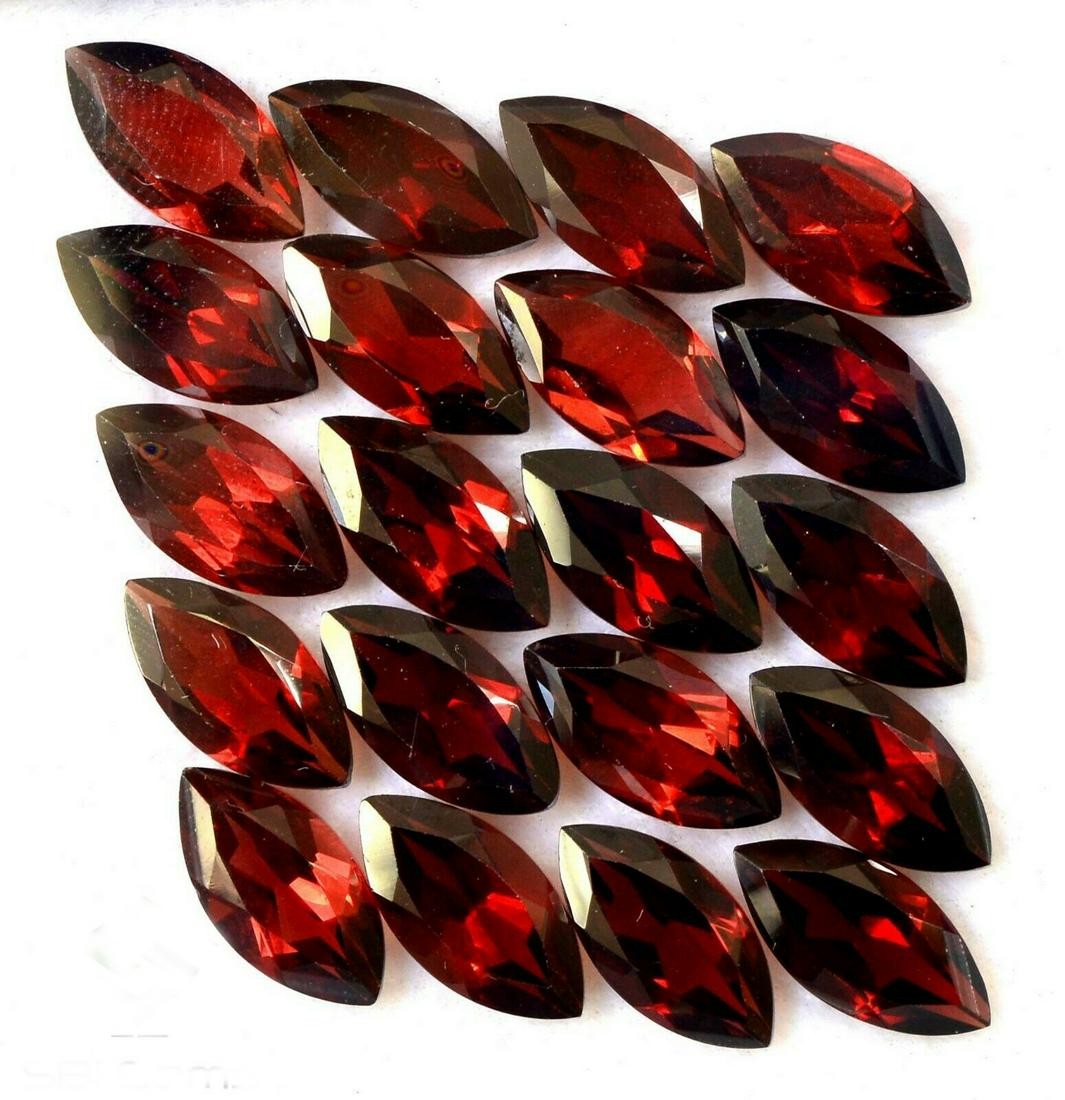 Red Garnet 5x10 MM Marquise Faceted Cut 10 Pieces (1 of 3)