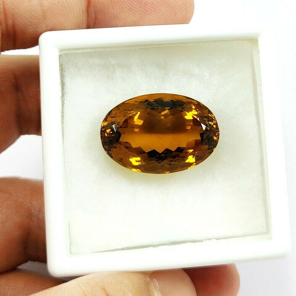 Natural Honey Quartz Oval Faceted Cut 34.7 Carats Gemstone (1 of 4)