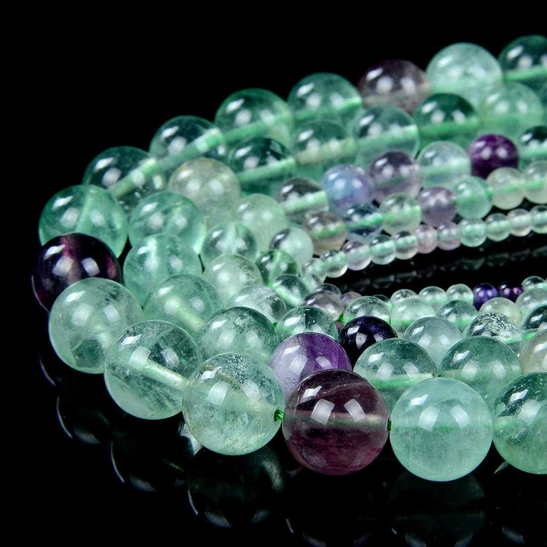 Natural Fluorite Gemstone 4 mm Round Smooth Plain Beads 10 Strand (1 of 3)