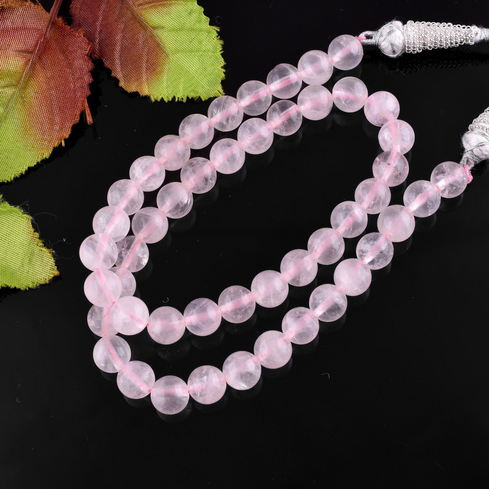 Natural Rose Quartz Necklace 8 MM Round Smooth Beads Gemstone (1 of 5)