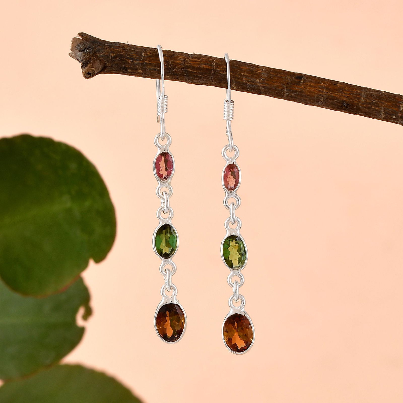 TOURMLAINE 92.5 STERLING SILVER EARRING (1 of 4)