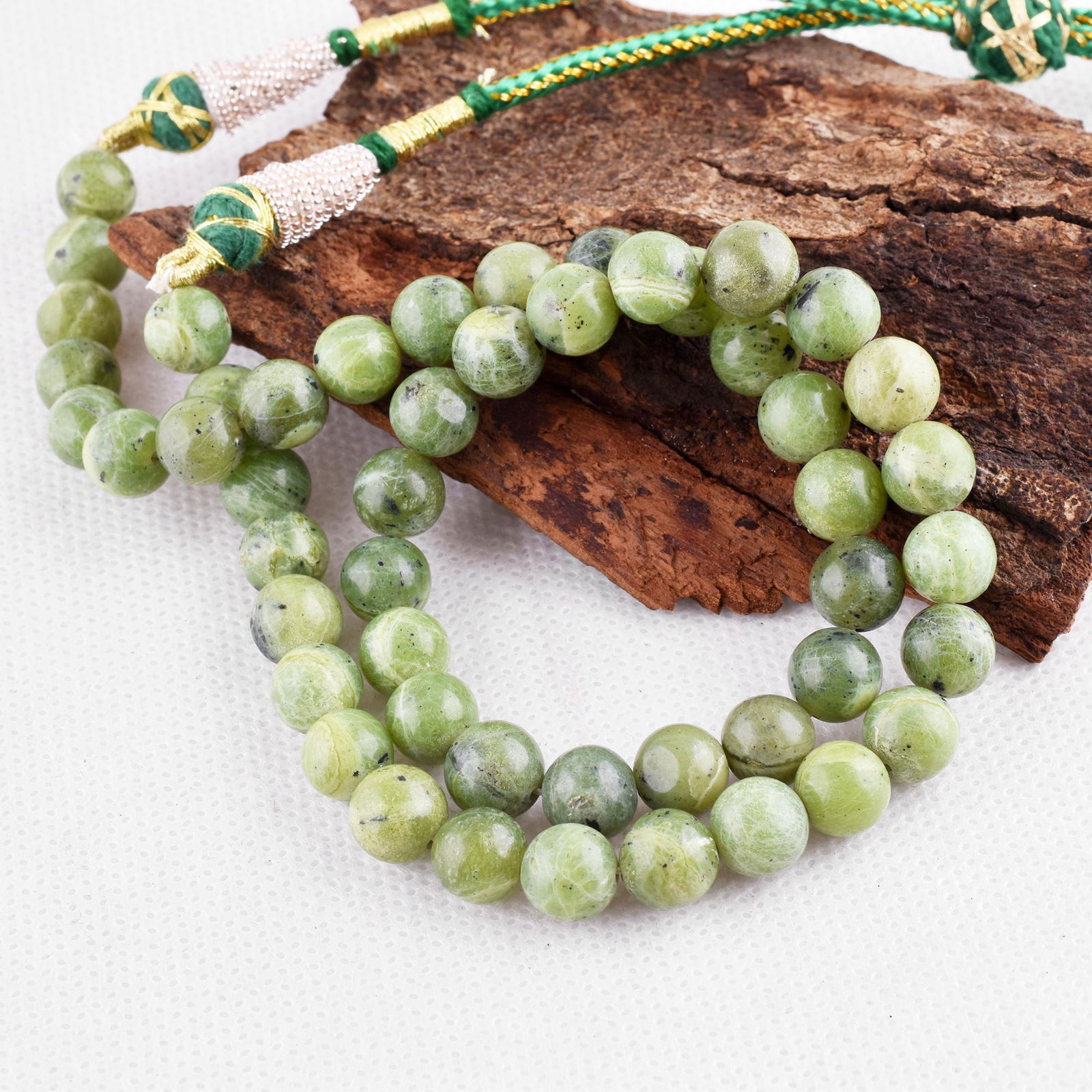 Natural Canadian Jade Necklace 8 MM Round Smooth Beads Gemstone (1 of 5)