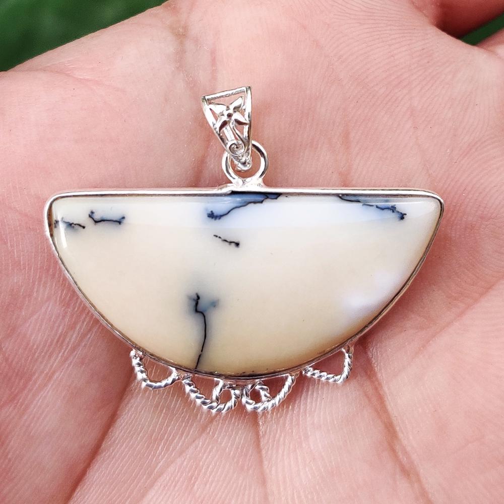 DENDRITE OPAL 92.5 STERLING SILVER PENDANT (1 of 2)