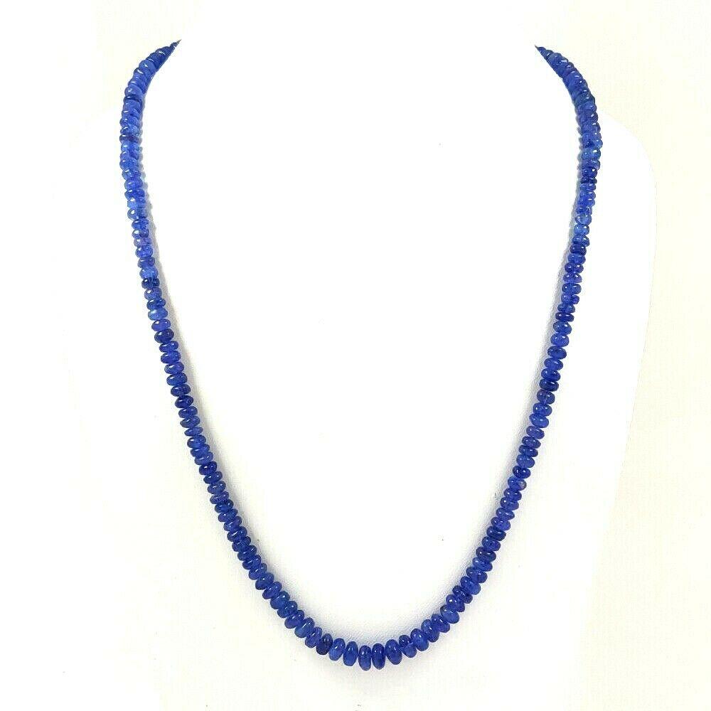 TANZANITE PLAIN ROUND BEADS NECKLACE 150 CTS (1 of 4)