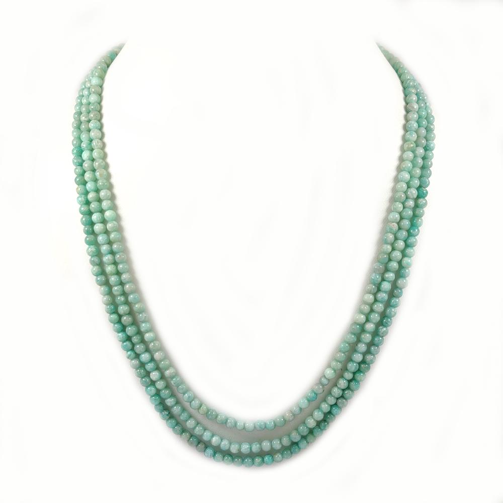 AMAZONITE PLAIN BEADS NECKLACE 4 STRAND (1 of 5)