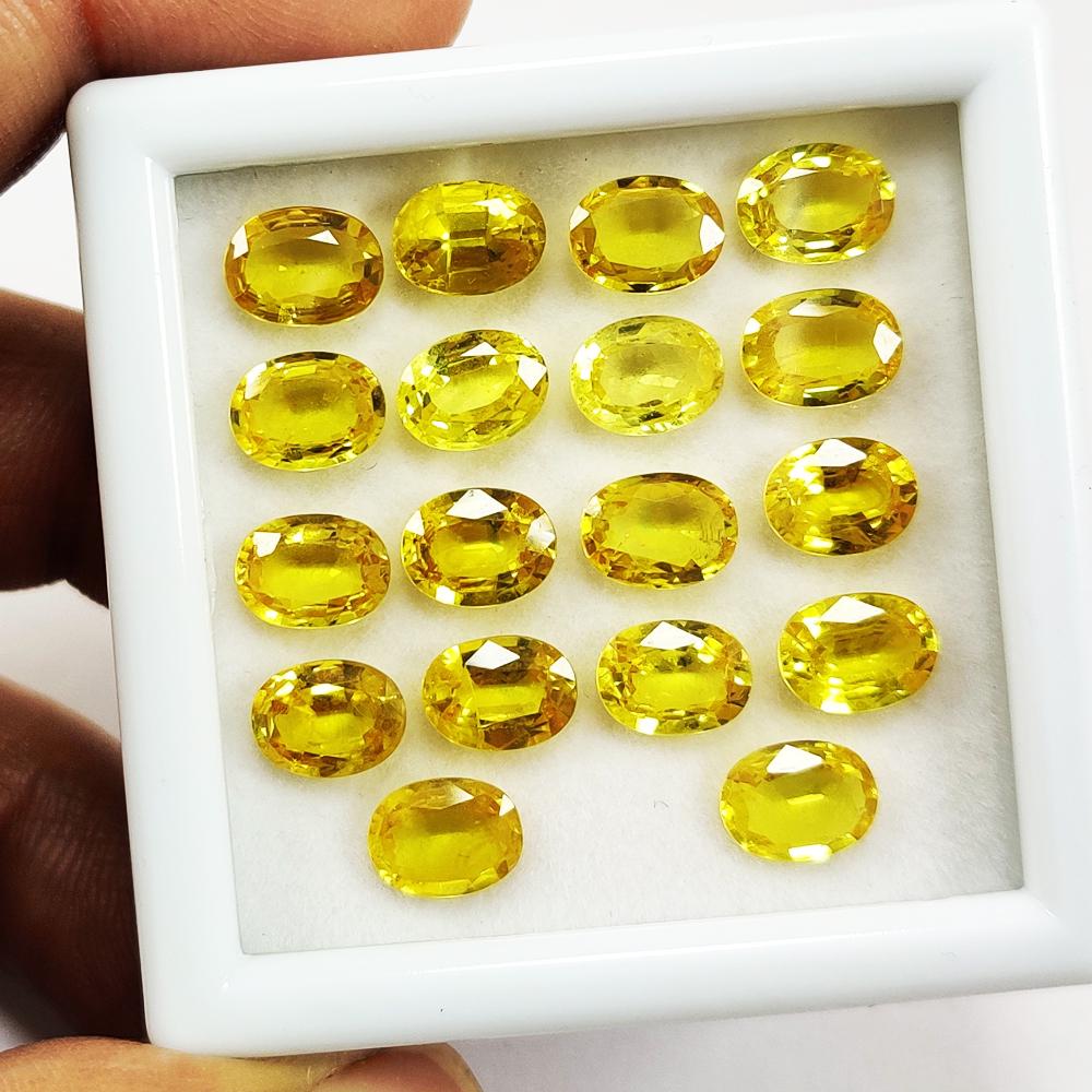 Yellow Sapphire 6x8 MM Oval Faceted Cut 18 Pieces (1 of 5)