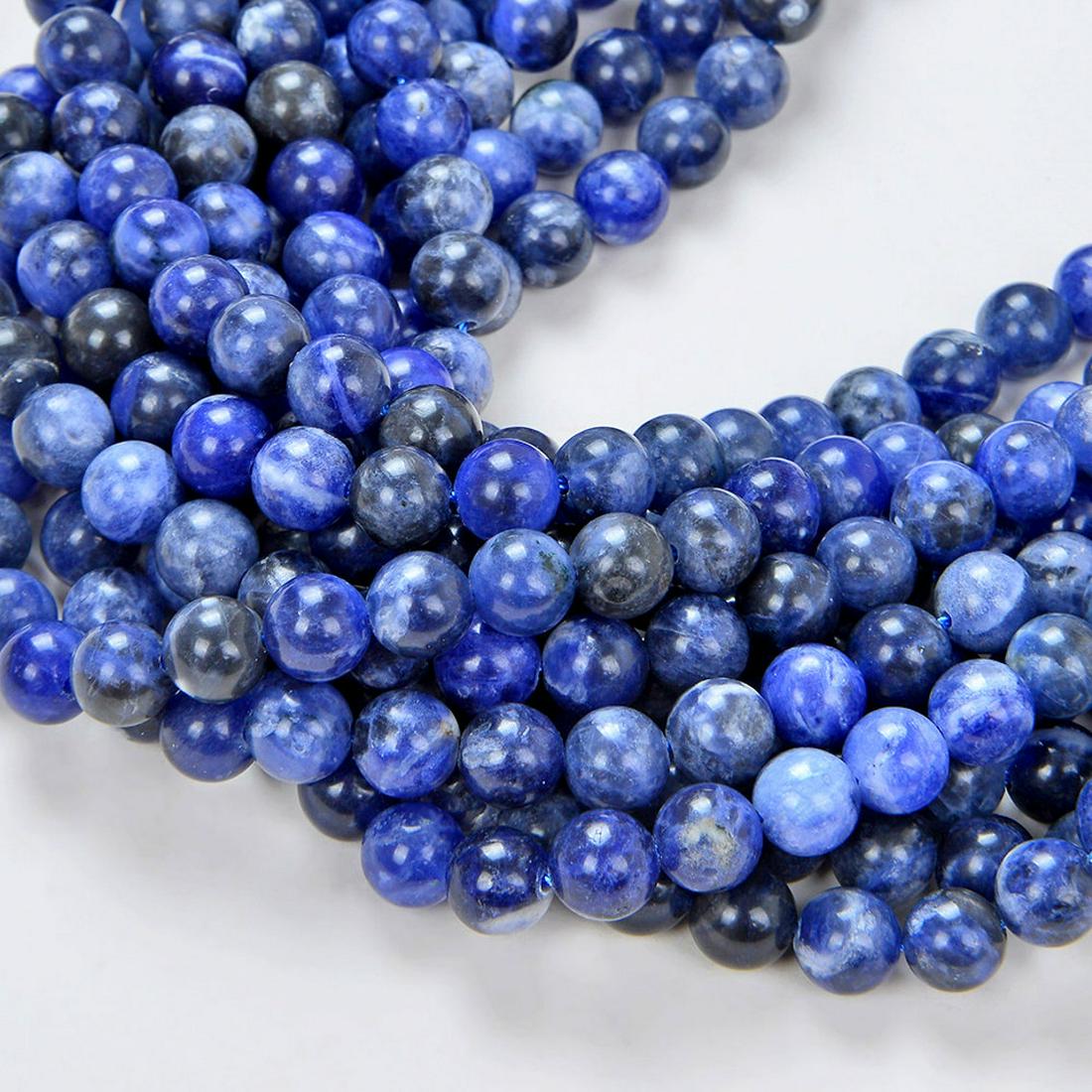 Natural Sodalite AAA Gemstone 8 mm Round Smooth Plain Beads 5 Strand: Natural Sodalite AAA Gemstone 8 mm Micro Round Smooth Plain Beads Rondelle 5 Strand 15.5 Inches Each Product Type : Loose Beads Strand Gemstone : Sodalite AAA Beads Shape : Round Smooth Plain Beads Si