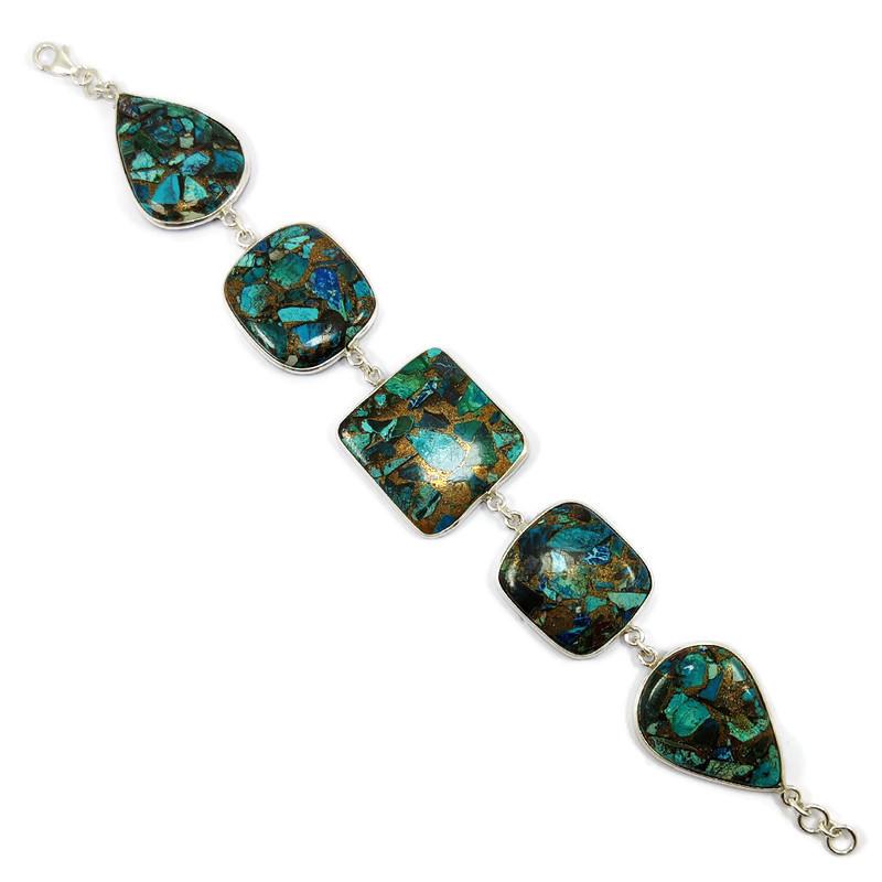 COPPER SHATTUCKITE 92.5 STERLING SILVER BRACELET (1 of 3)
