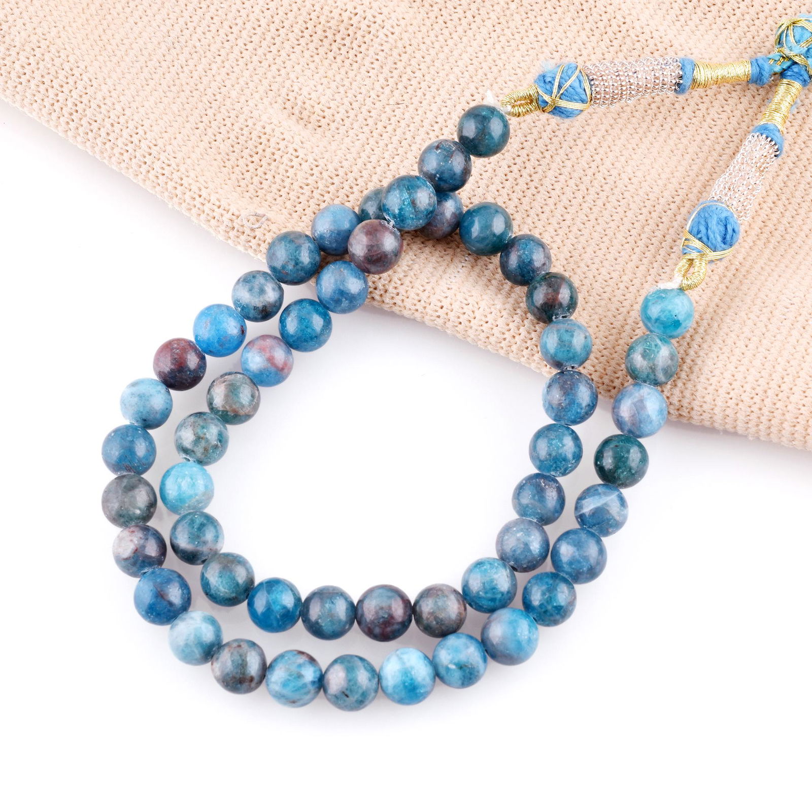 Natural Apatite Necklace 8 MM Round Smooth Beads Gemstone (1 of 5)