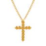 CITRINE 14 KT SOLID YELLOW GOLD CROSS CHARM PENDANT