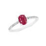 RUBY & DIAMOND 14 KT WHITE GOLD RING