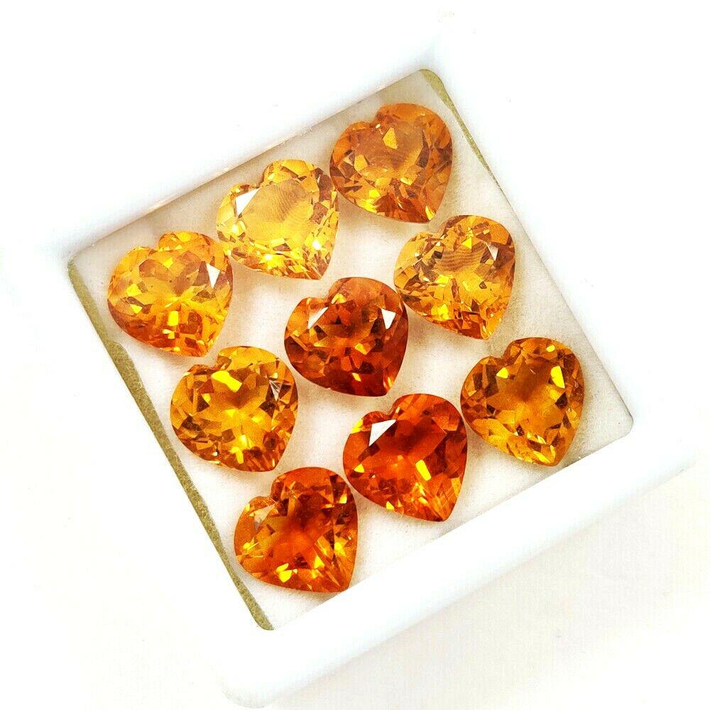 Citrine 15x15 MM Heart Faceted Cut 10 Pieces (1 of 3)