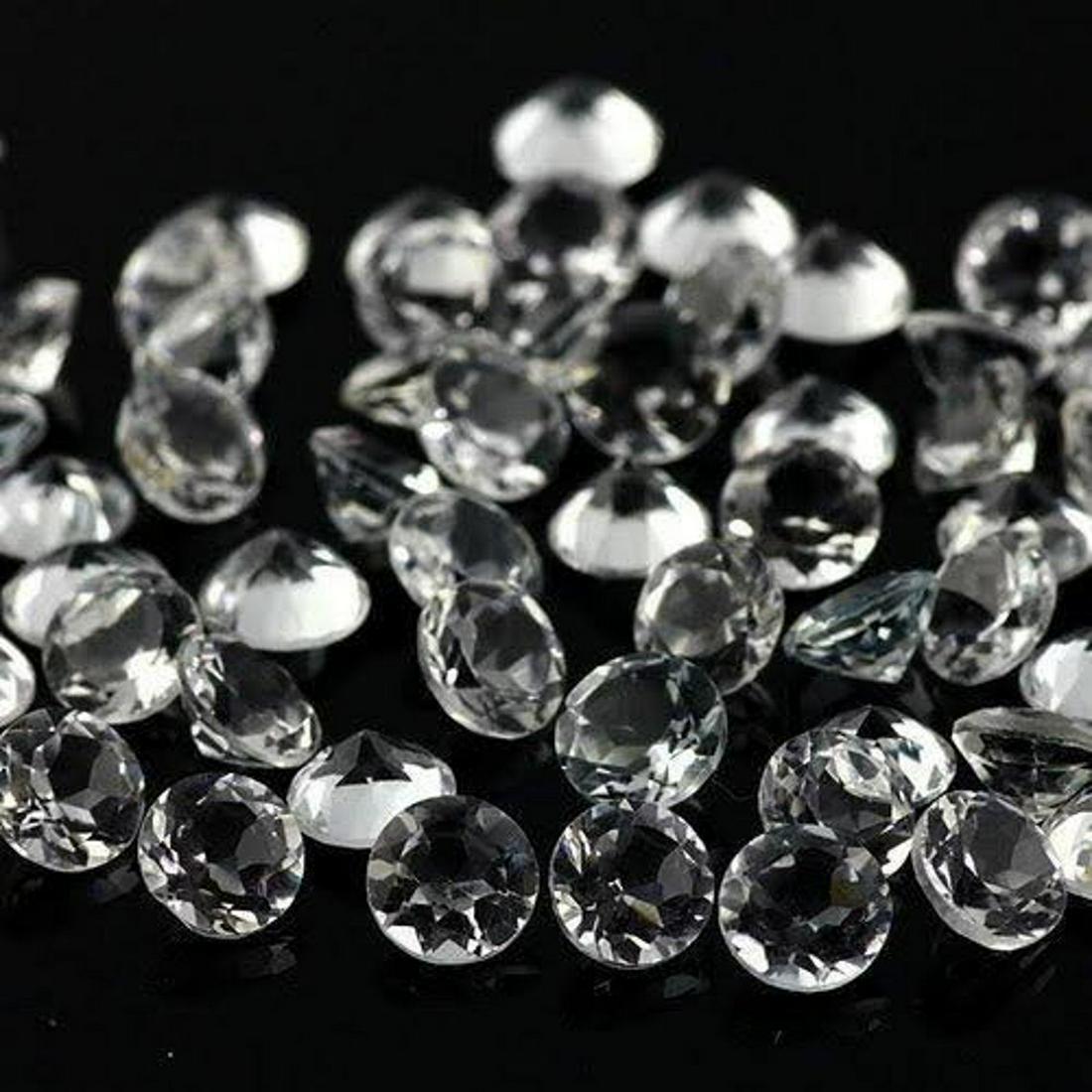 White Topaz 8 MM Round Faceted Cut 20 Pieces (1 of 2)