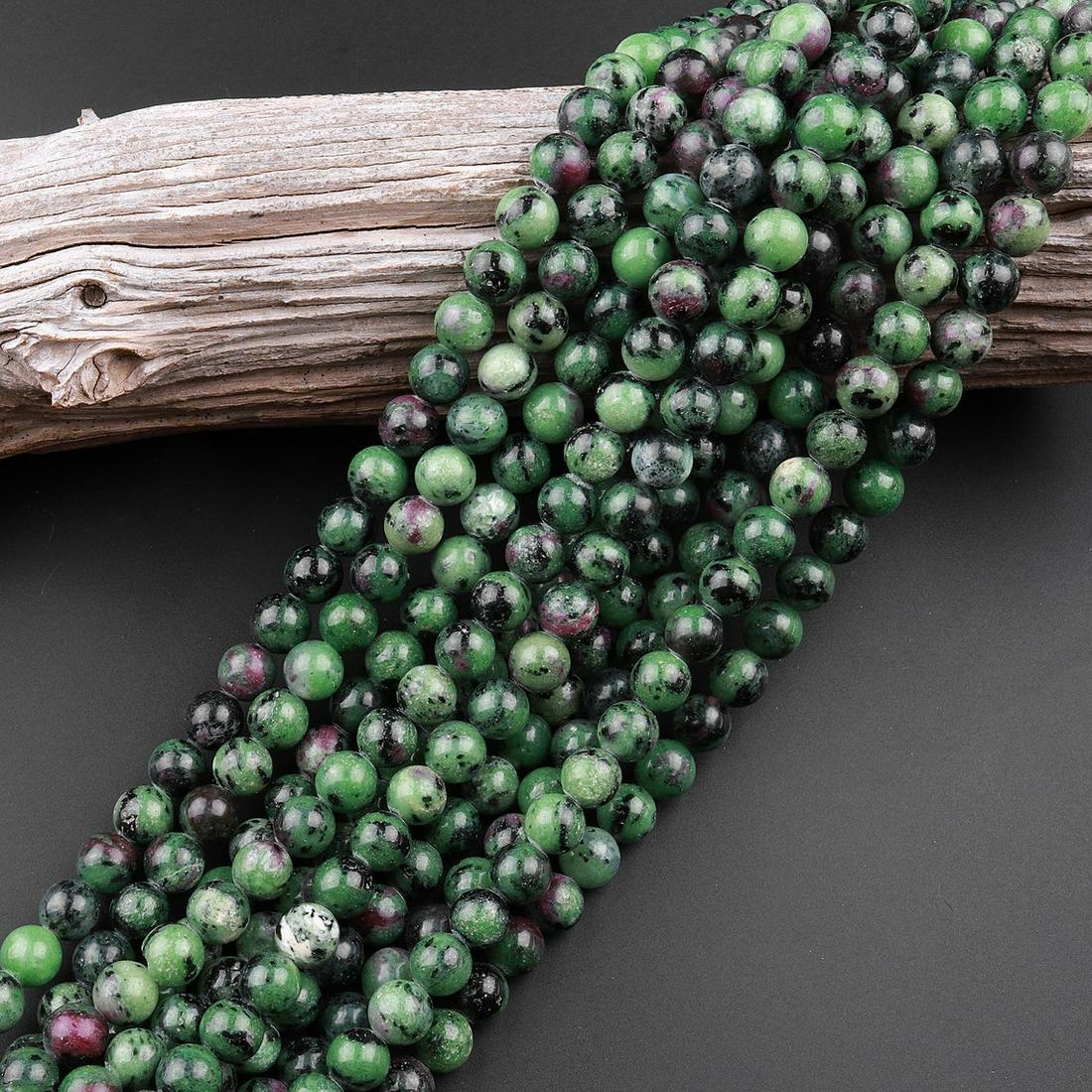 Natural Ruby Zoisite Gemstone 4 mm Round Smooth Beads 5 Strand (1 of 7)