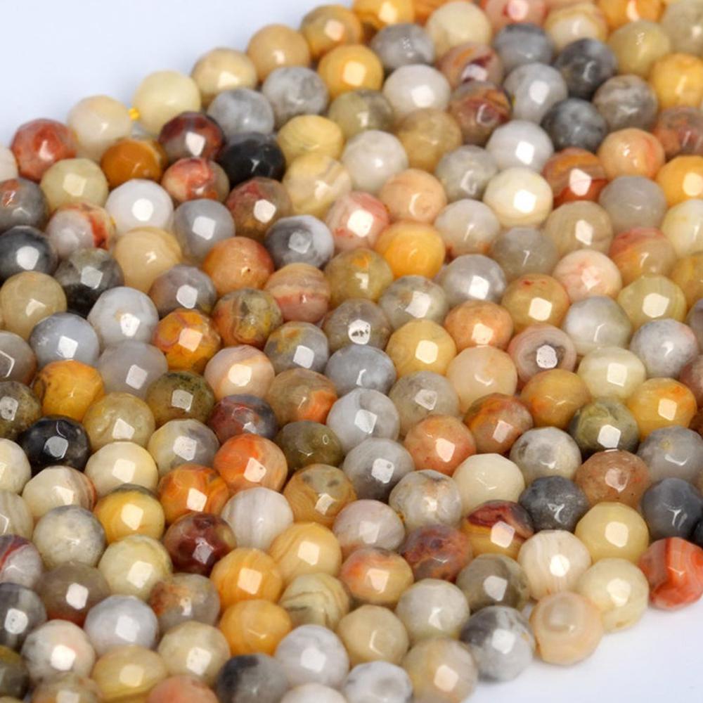 Natural Crazy Lace Agate Gemstone 6 mm Round Faceted Cut Beads 10 Strand (1 of 3)