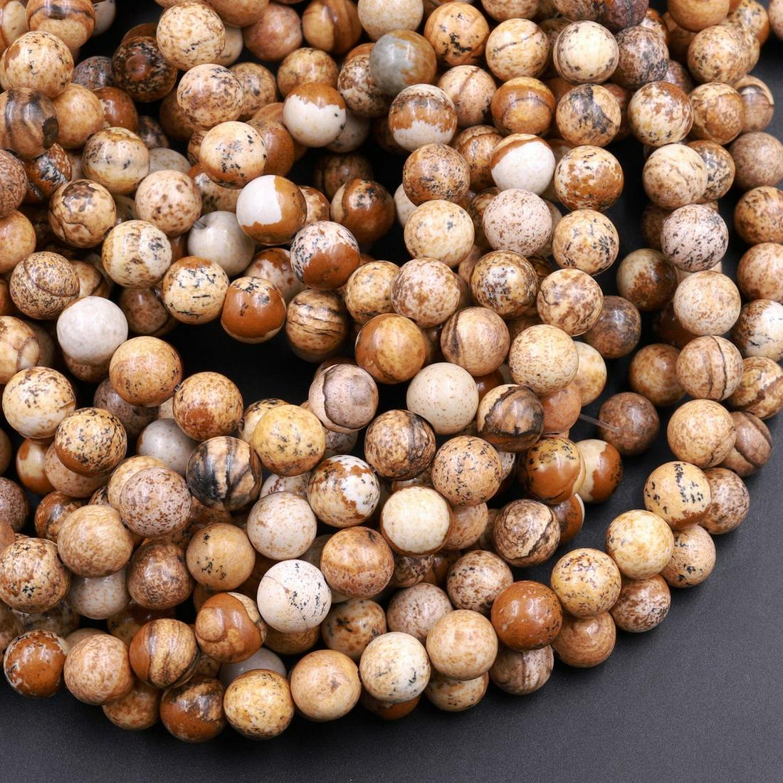 Natural Picture Jasper Gemstone 6 mm Round Smooth Plain Beads 5 Strand: Natural Picture Jasper Gemstone 6 mm Micro Round Smooth Plain Beads Rondelle 5 Strand 15.5 Inches Each Product Type : Loose Beads Strand Gemstone : Picture Jasper Beads Shape : Round Smooth Plain Bead