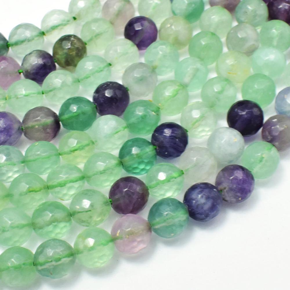 Natural Fluorite Gemstone 6 mm Round Faceted Cut Beads 10 Strand (1 of 5)