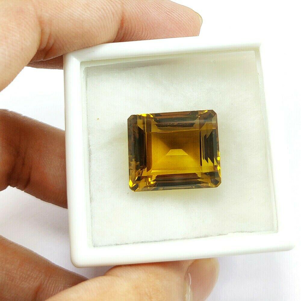 Natural Honey Quartz Emerald  Faceted Cut 45.2 Carats Gemstone (1 of 4)