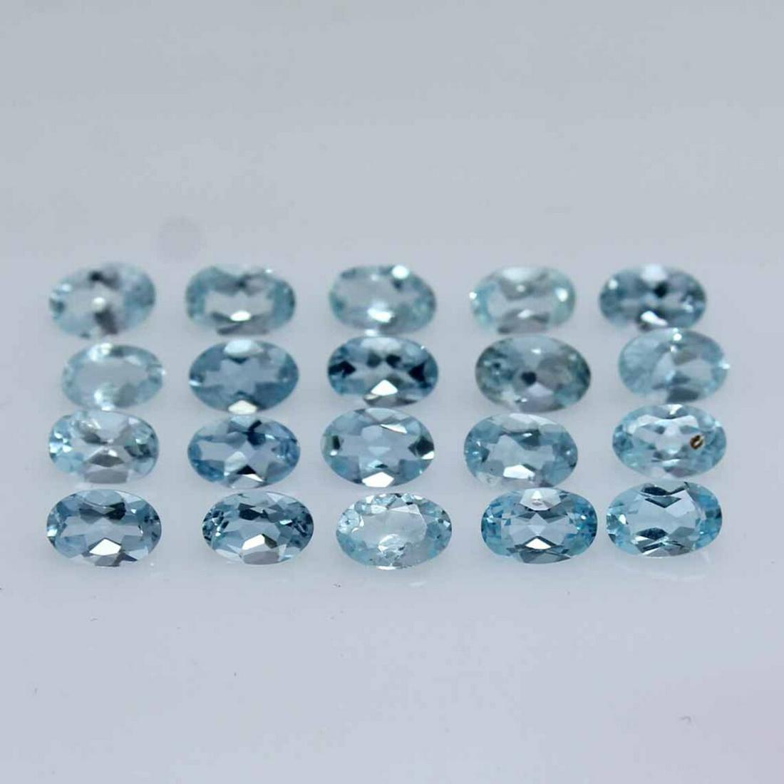 Aquamarine 6x4 MM Oval Faceted Cut 25 Pieces (1 of 4)