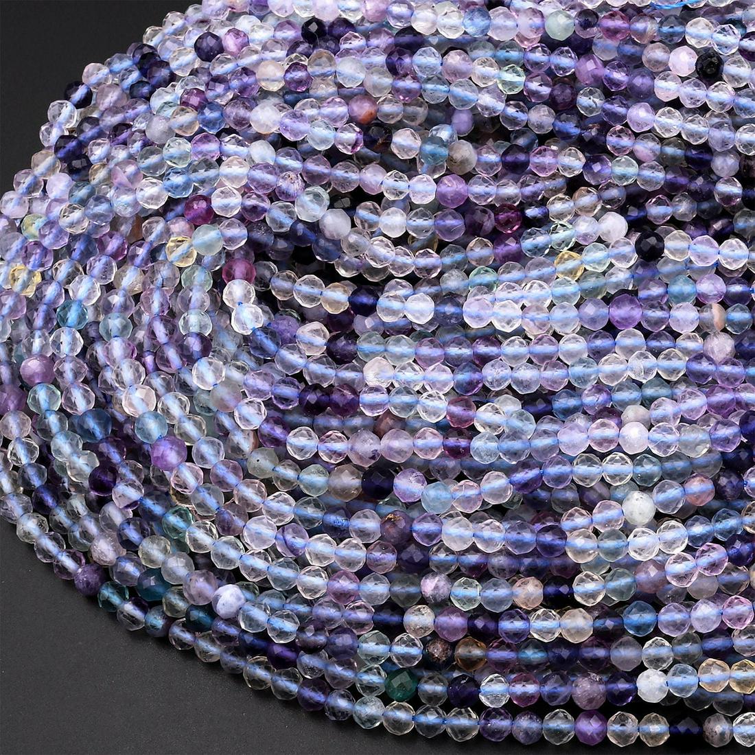 Natural Fluorite Gemstone 3 mm Round Faceted Cut Beads 10 Strand: Natural Fluorite Gemstone 3 mm Micro Round Faceted Cut Beads Rondelle 10 Strand 15.5 Inches Each Product Type : Loose Beads Strand Gemstone : Fluorite Beads Shape : Round Faceted Cut Beads Size : 3