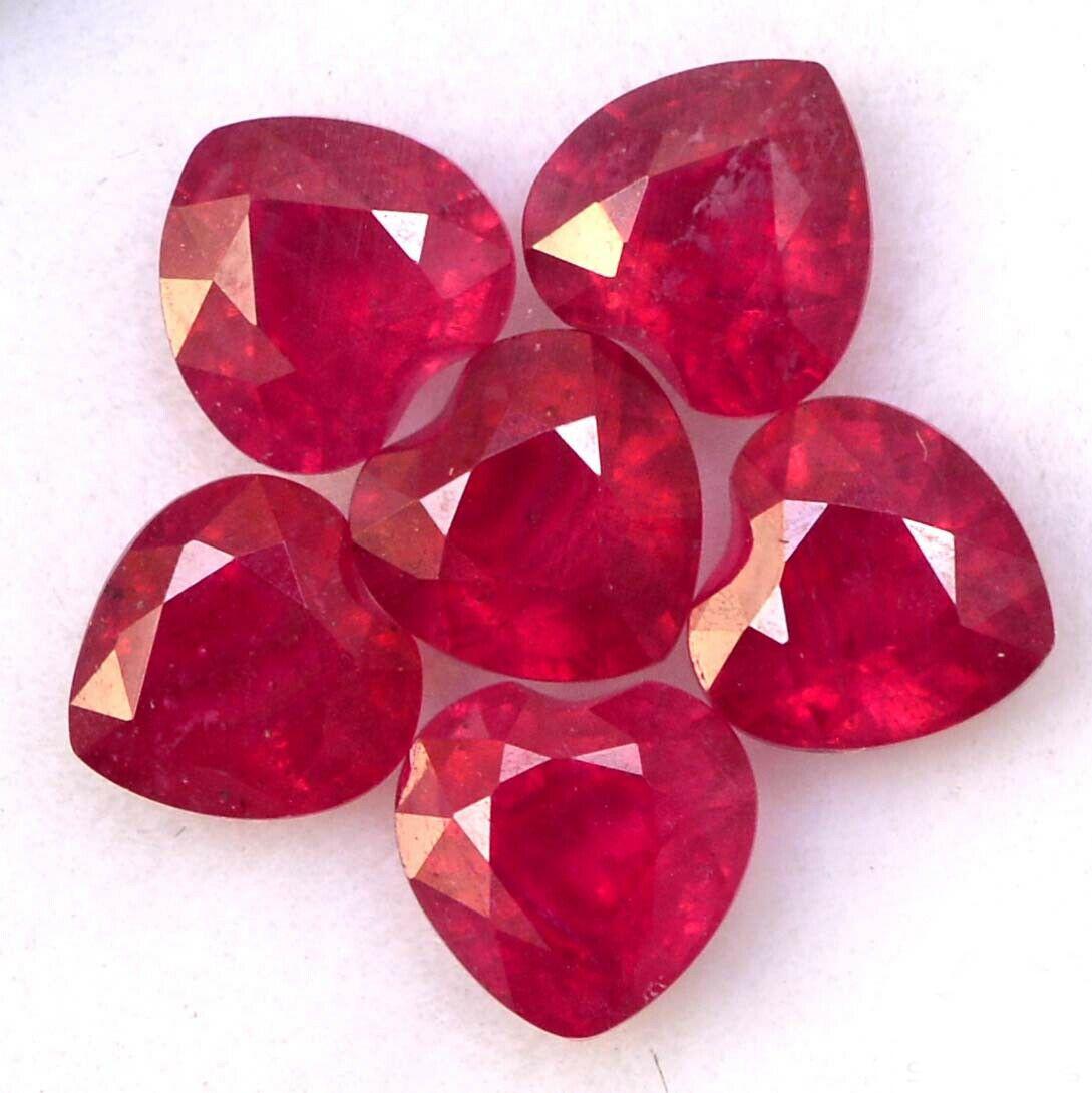Ruby 7 MM Heart Faceted Cut 5 Pieces (1 of 2)