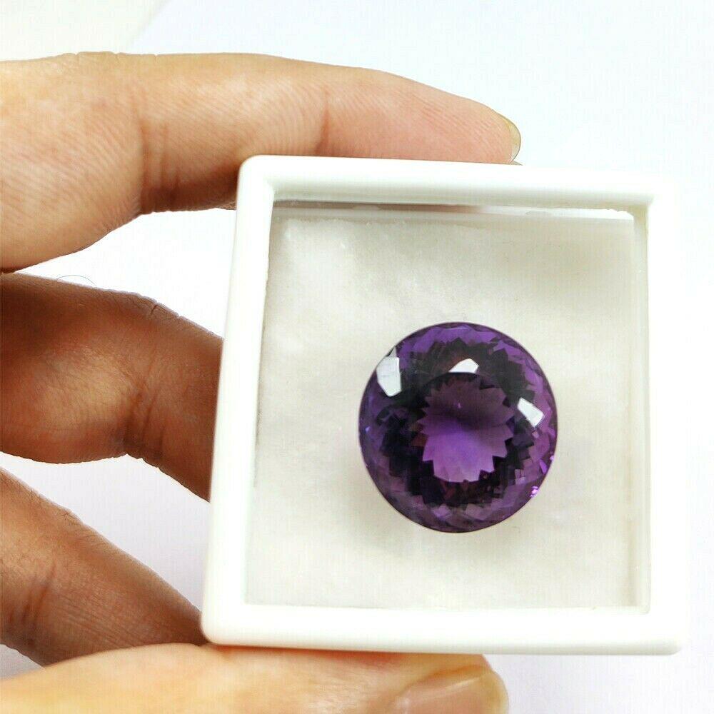 Natural Amethyst Round Faceted Cut 47.85 Carats Gemstone (1 of 4)
