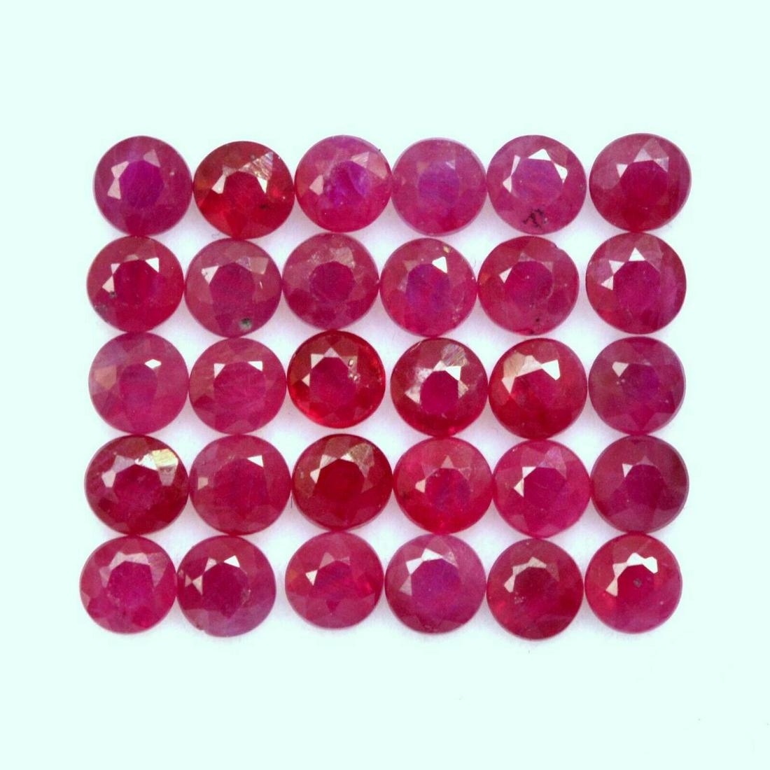 Ruby 3.5 MM Round Faceted Cut 50 Pieces (1 of 4)