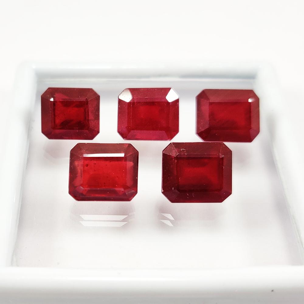 Ruby 9x10.5 MM Octagon Faceted Cut 5 Pieces (1 of 5)