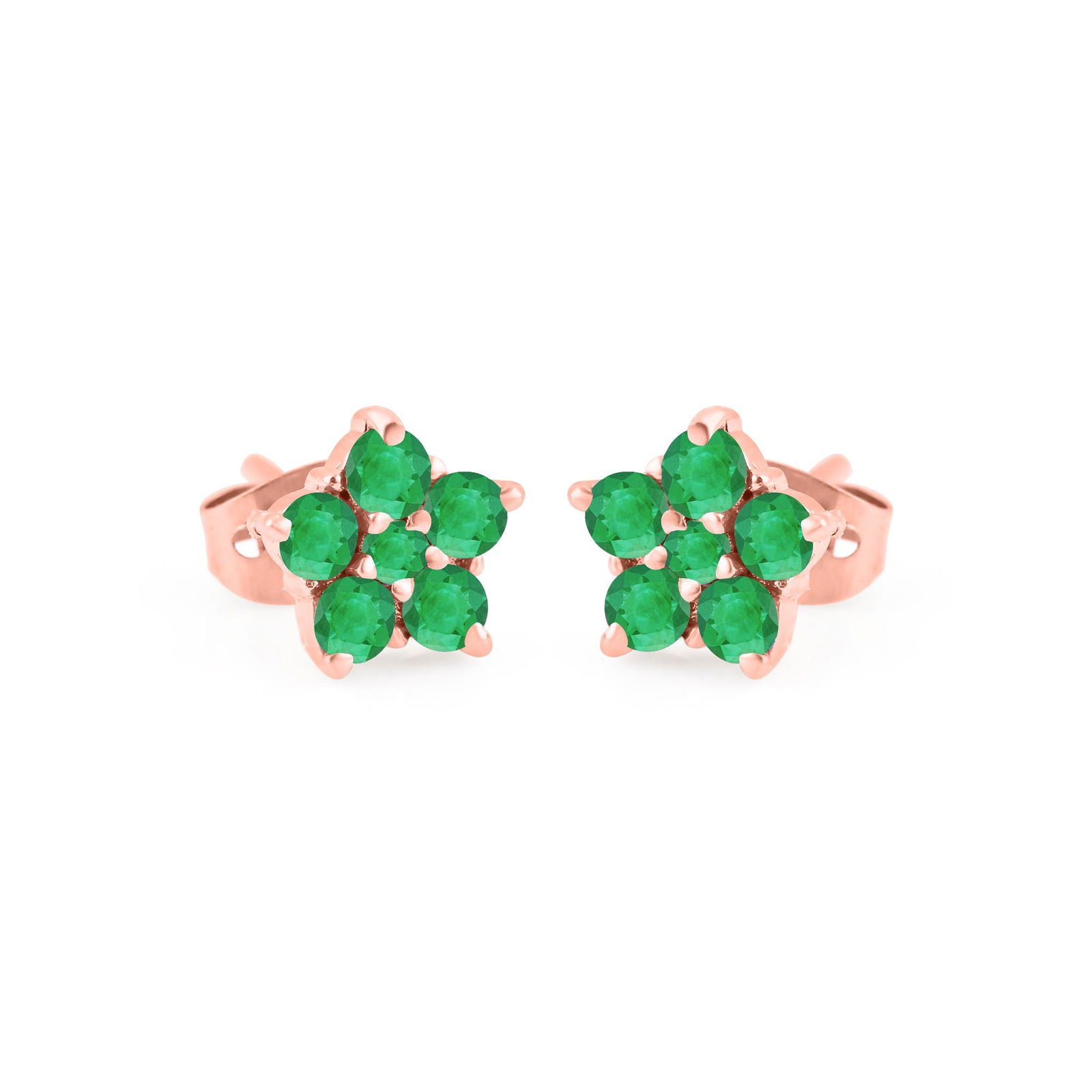 Natural Emerald 14 KT Rose Gold Earring (1 of 2)
