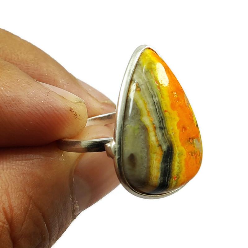 BUMBLE BEE JASPER 925 STERLING SILVER RING (1 of 2)