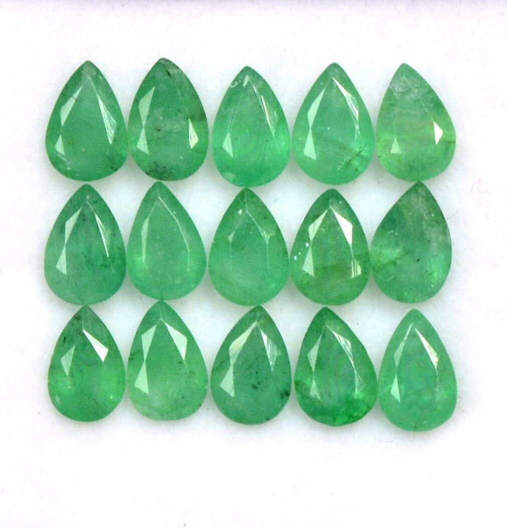 Emerald 6x4 MM Pear Faceted Cut 25 Pieces (1 of 3)