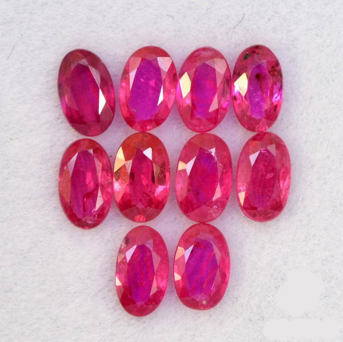 Ruby 7x5 MM Oval Faceted Cut 15 Pieces (1 of 2)