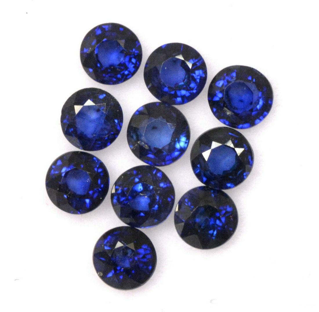 Blue Sapphire 7 MM Round Faceted Cut 10 Pieces (1 of 3)