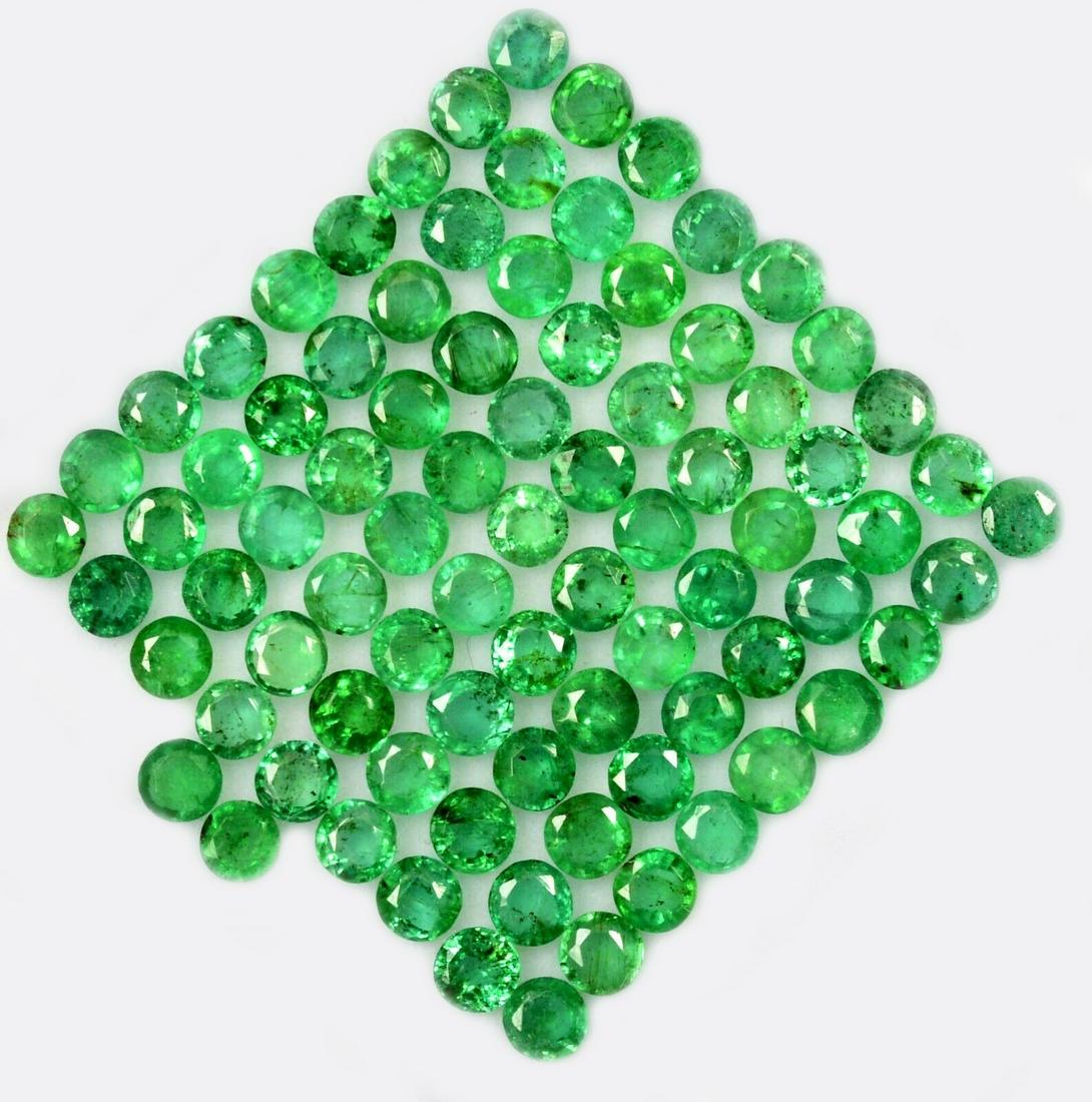 Emerald 2.5 MM Round Faceted Cut 100 Pieces (1 of 4)