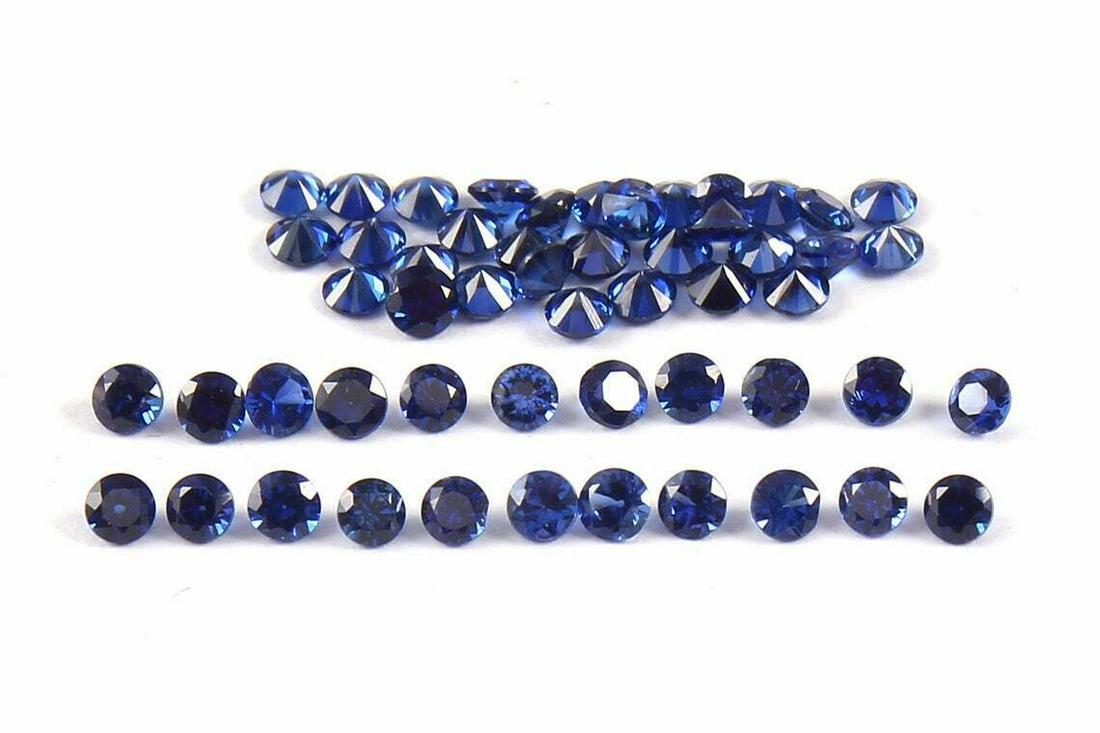 Blue Sapphire 1.25 MM Round Diamond Cut 100 Pieces (1 of 2)