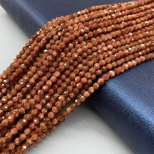 Natural Goldstone Sandstone Gemstone 2 mm Round Micro Faceted Beads 10 Strand: Natural Goldstone Sandstone Gemstone 2 mm Round Micro Faceted Beads 10 Strand Product Type : Loose Beads Strand Gemstone : Goldstone Sandstone Beads Shape : Round Micro Faceted Beads Size : 2 mm