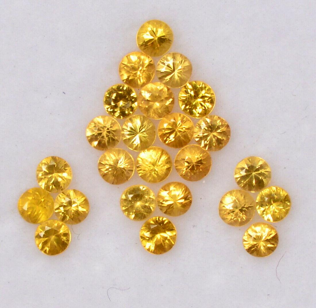 Yellow Sapphire 1.50 MM Round Diamond Cut 250 Pieces (1 of 3)