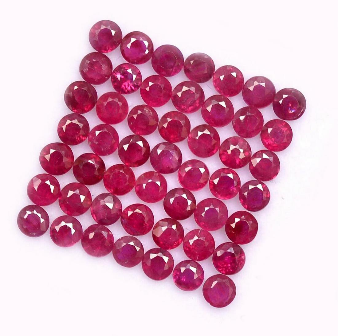 Ruby 2.5 MM Round Faceted Cut 50 Pieces (1 of 5)