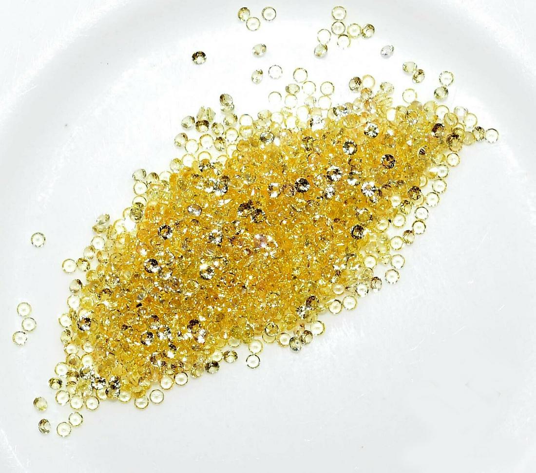 Yellow Sapphire 1.00 MM Round Diamond Cut 500 Pieces (1 of 5)